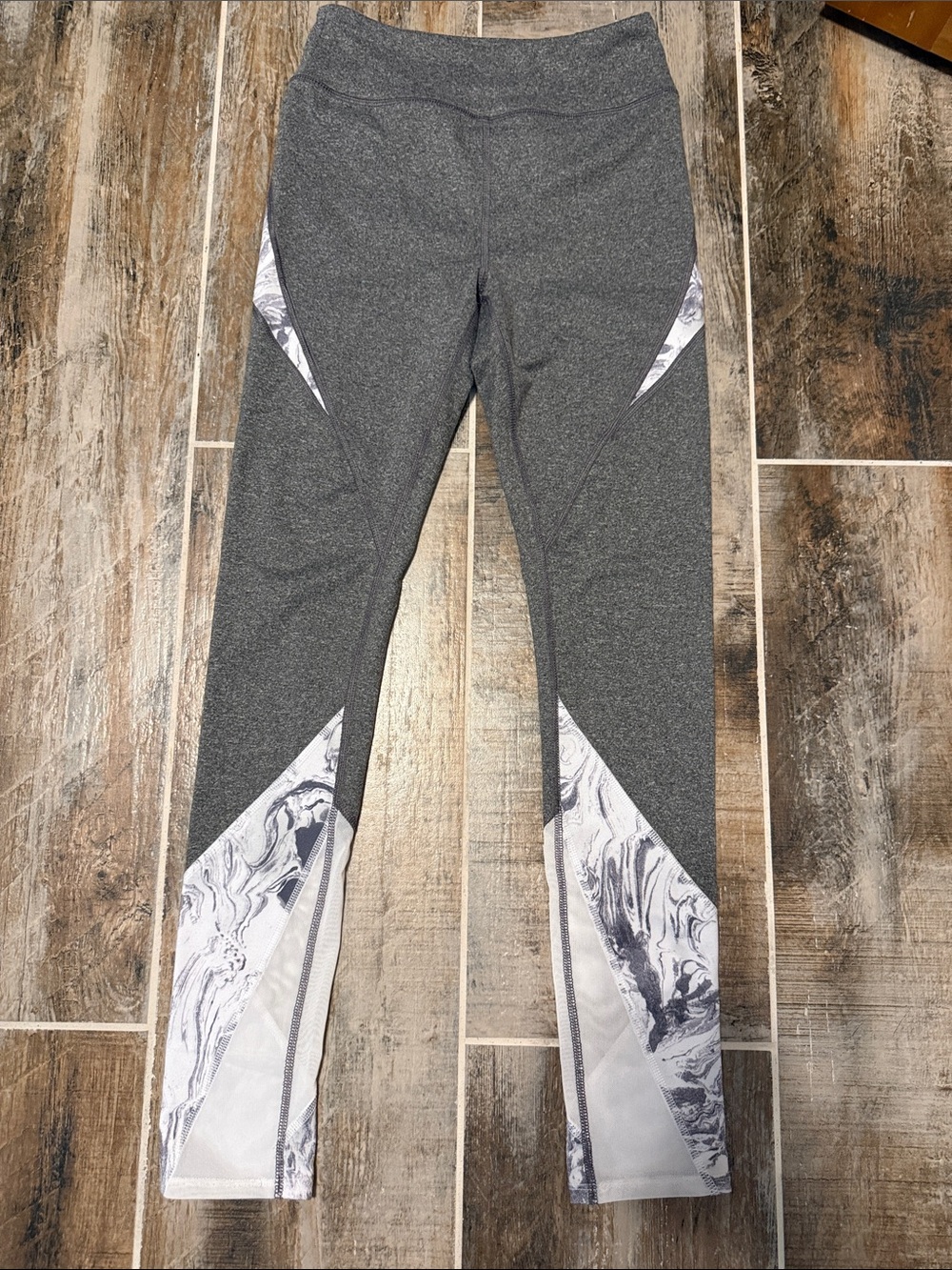 American Eagle Outfitters Gray Leggings with Marble Panels